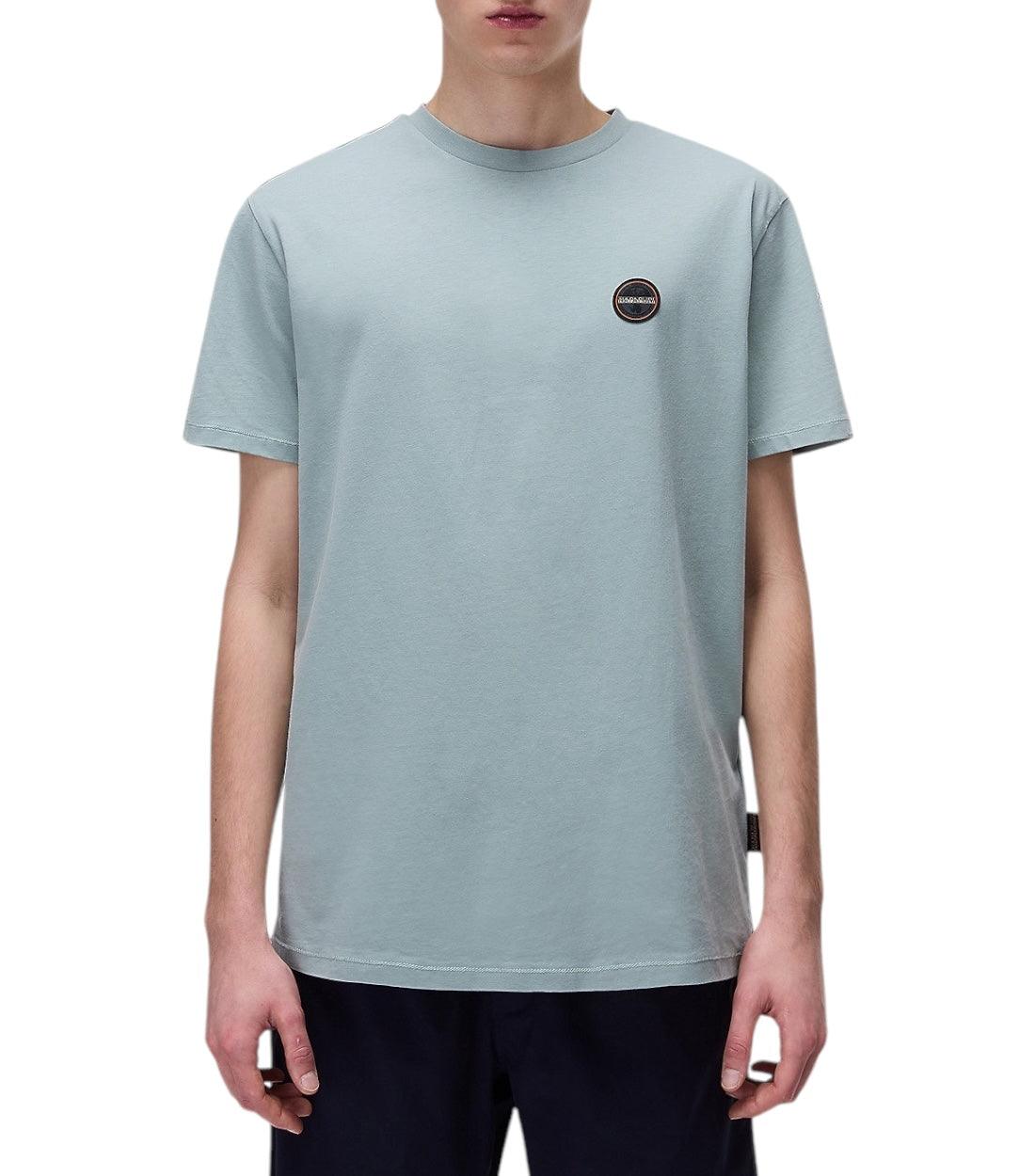 Napapijri Groen Badge T-Shirt Voor Heren Katoen Korte Mouwen