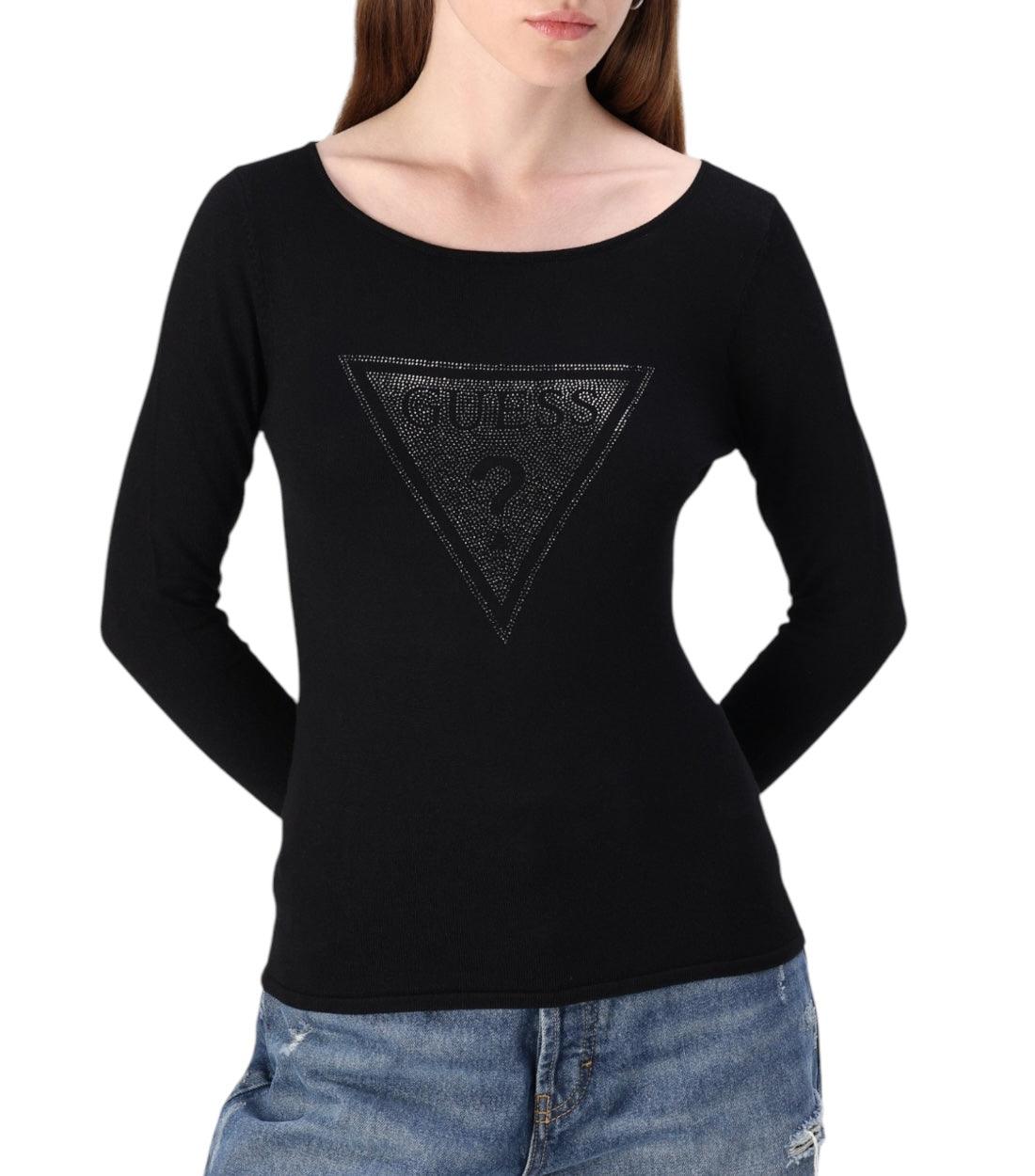 Guess Zwart TRIANGLE Logo Longsleeve