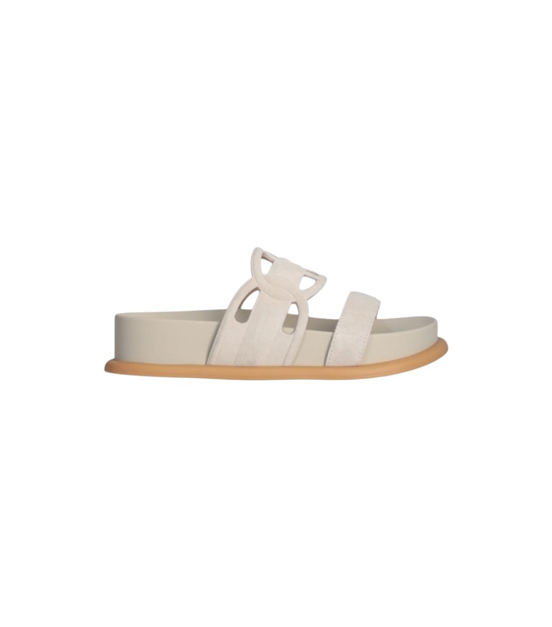 Liu Jo Ecru Sandalen Met Logo