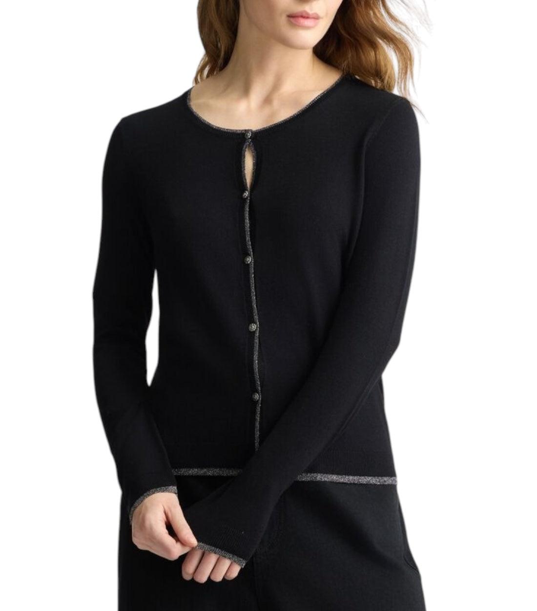 Liu Jo Zwart Vest Met Glitter Rand