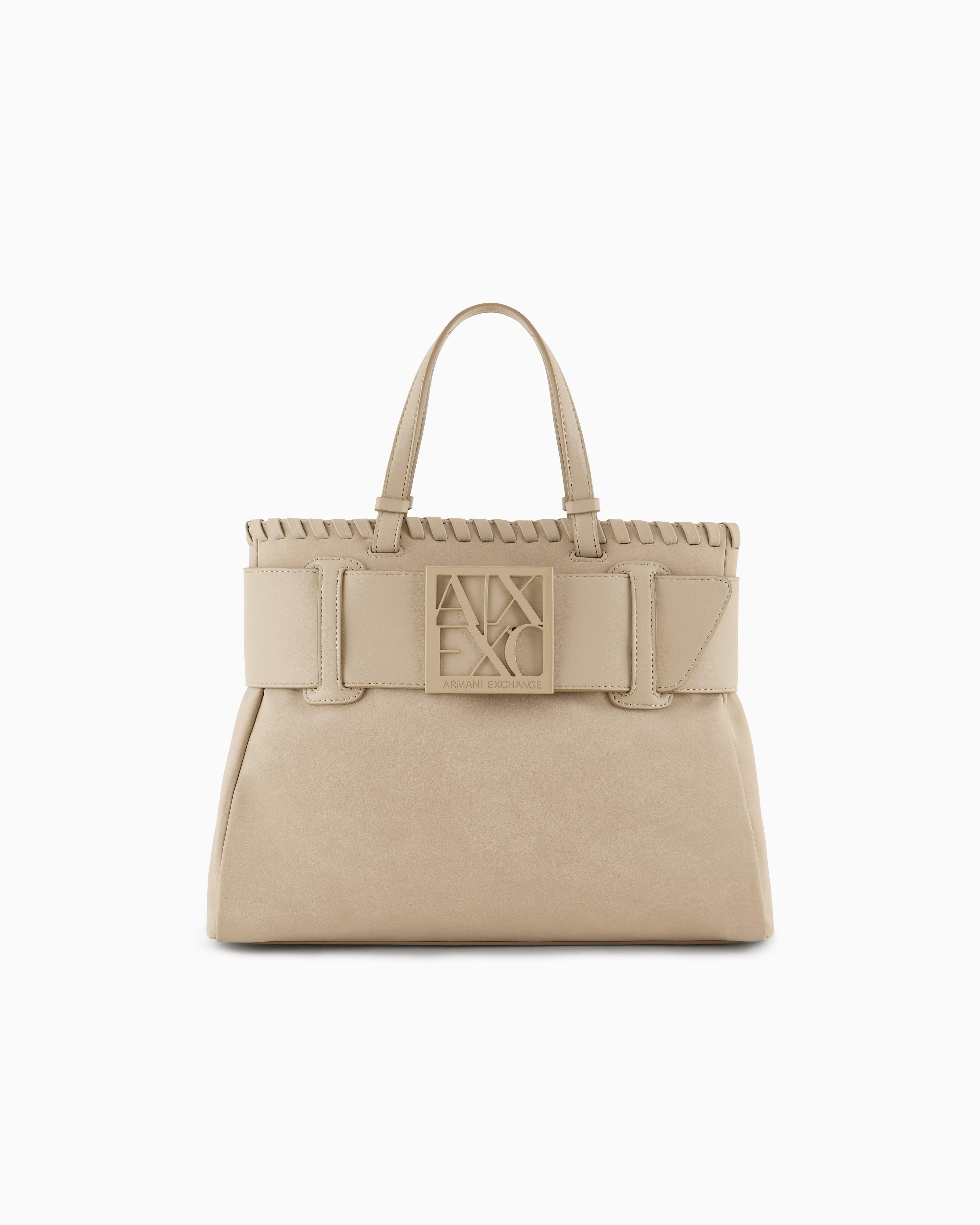 Armani Exchange Beige Soft Shopper Handtas