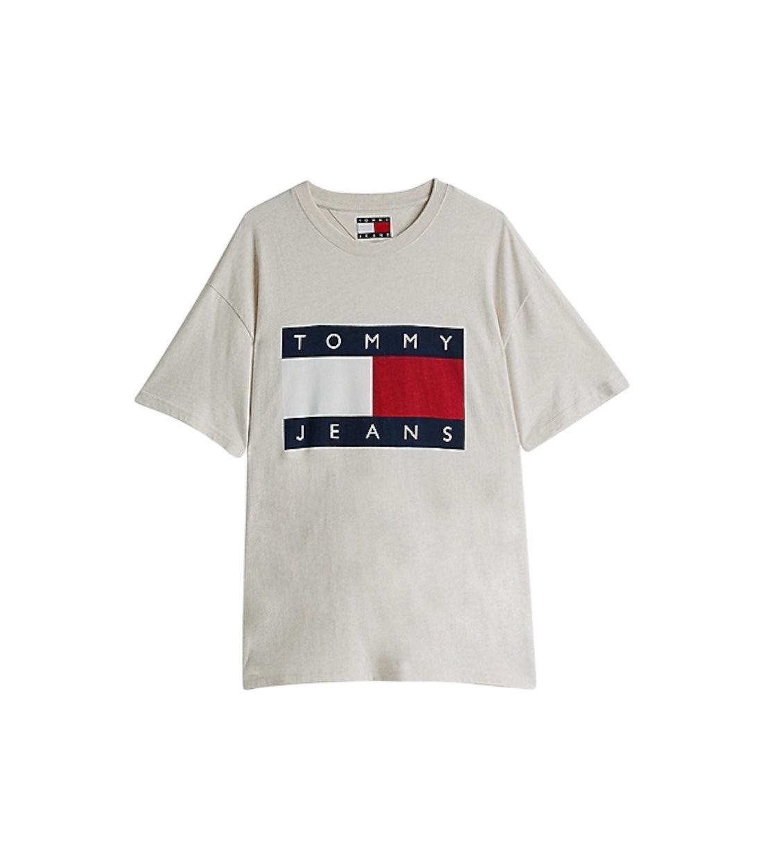 Tommy Hilfiger Jeans Beige Vlag Logo T-shirt