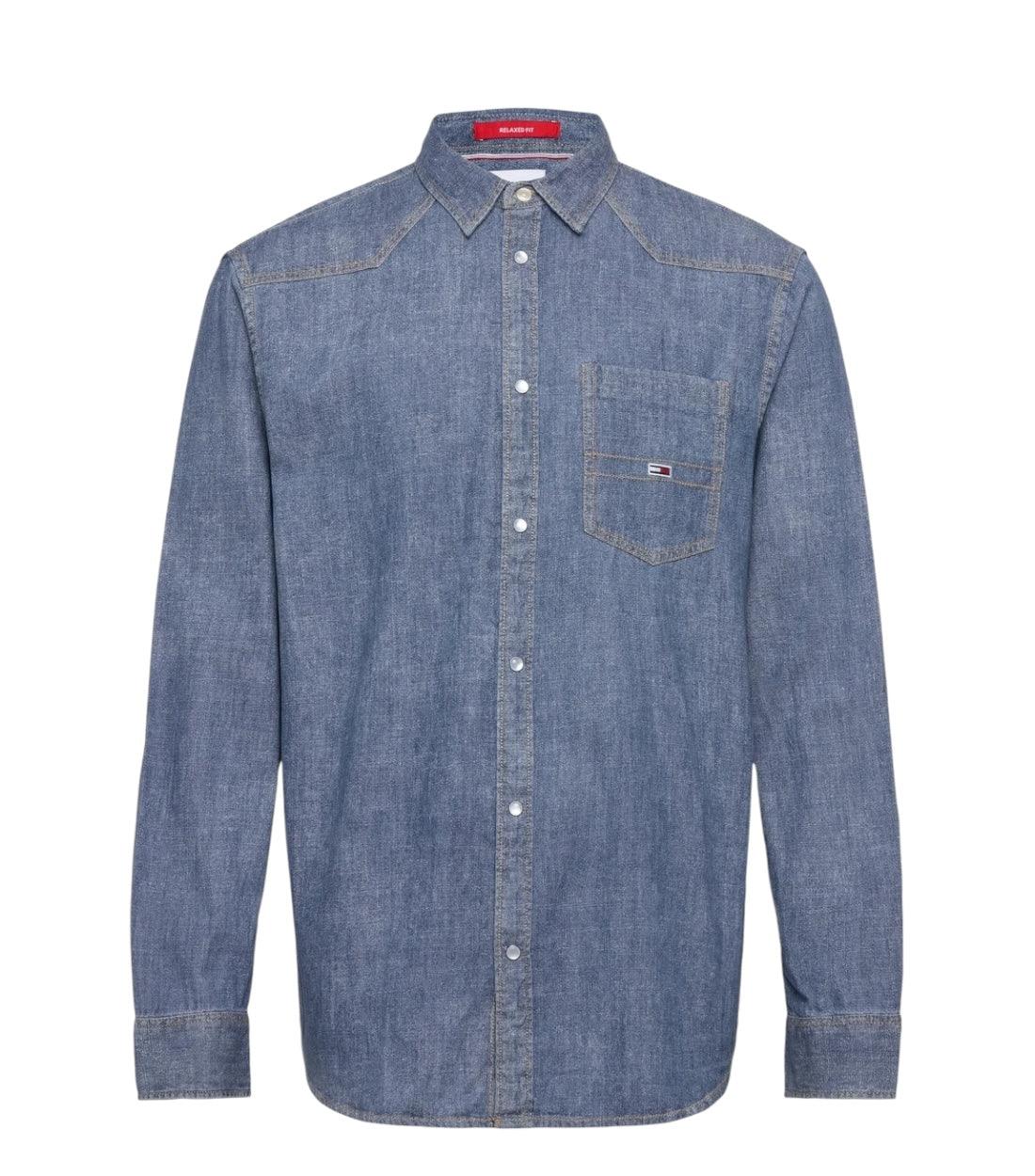 Tommy Hilfiger Jeans Blauw Denim Overhemd