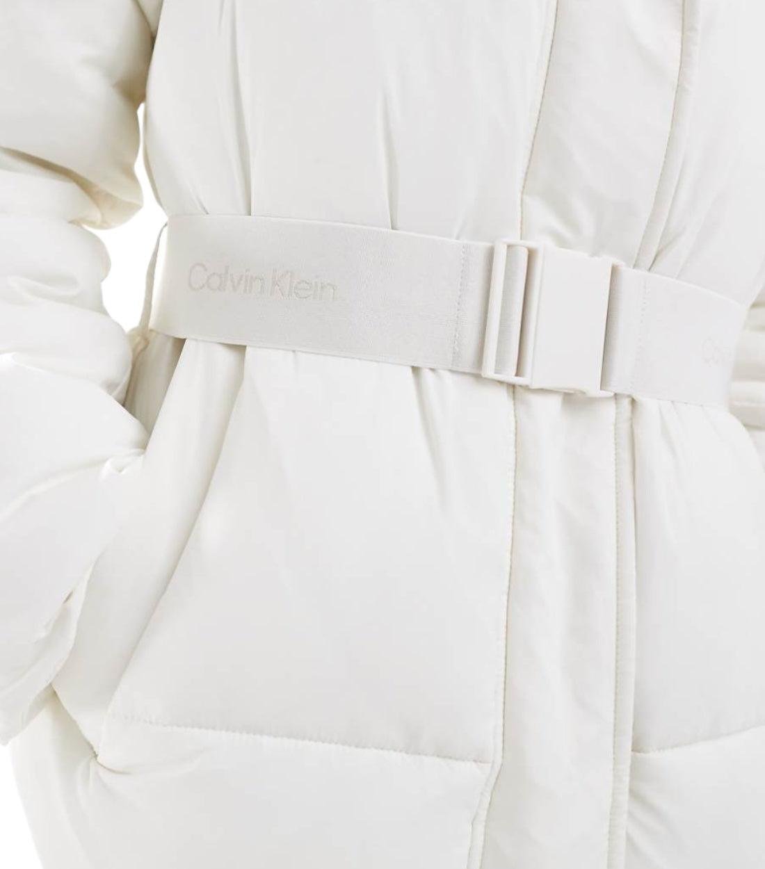 Calvin Klein Wit Logo Windjack Met Riem