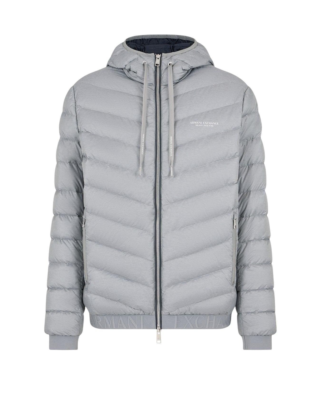 Armani Exchange Grijs Full Zip Down Jas