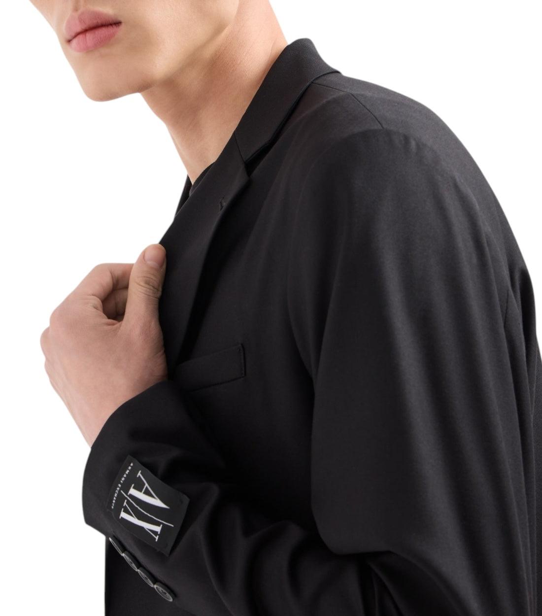 Armani Exchange Zwart Colbert Met Reverskraag