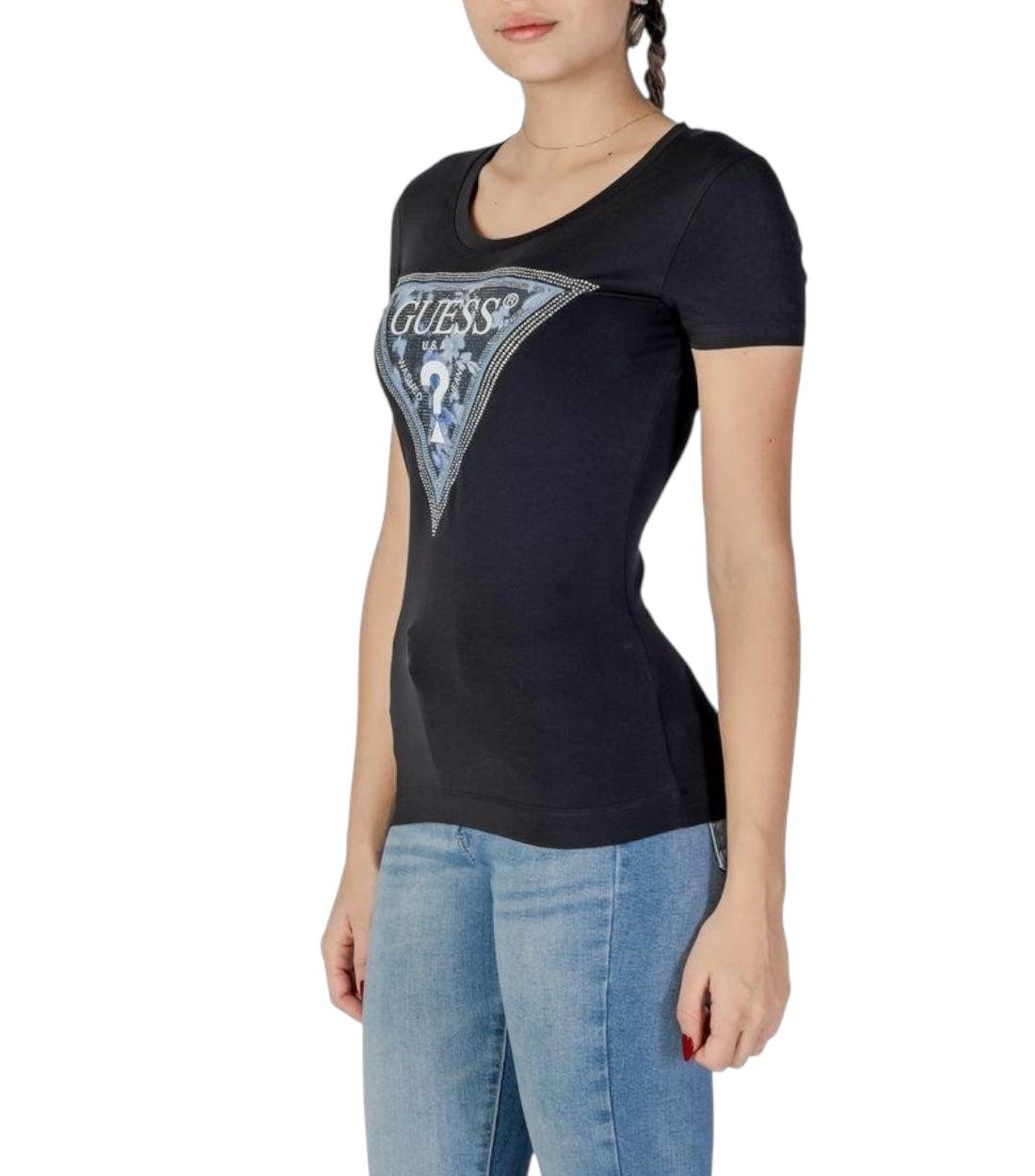 Guess Zwart Triangle Logo T-shirt