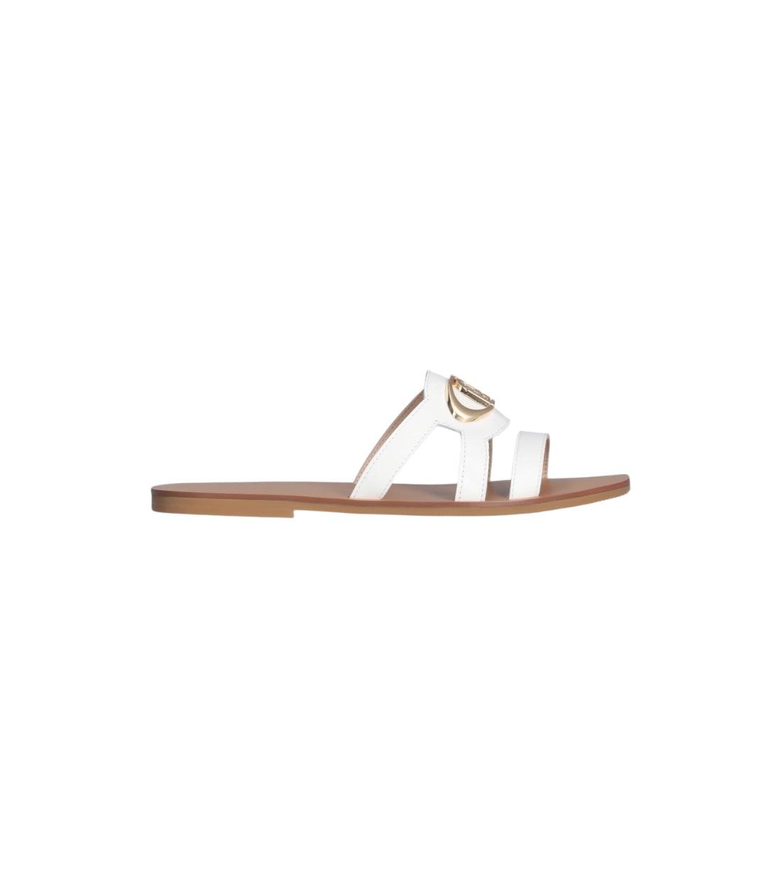 Liu Jo Wit Platte Sandalen Met Logo