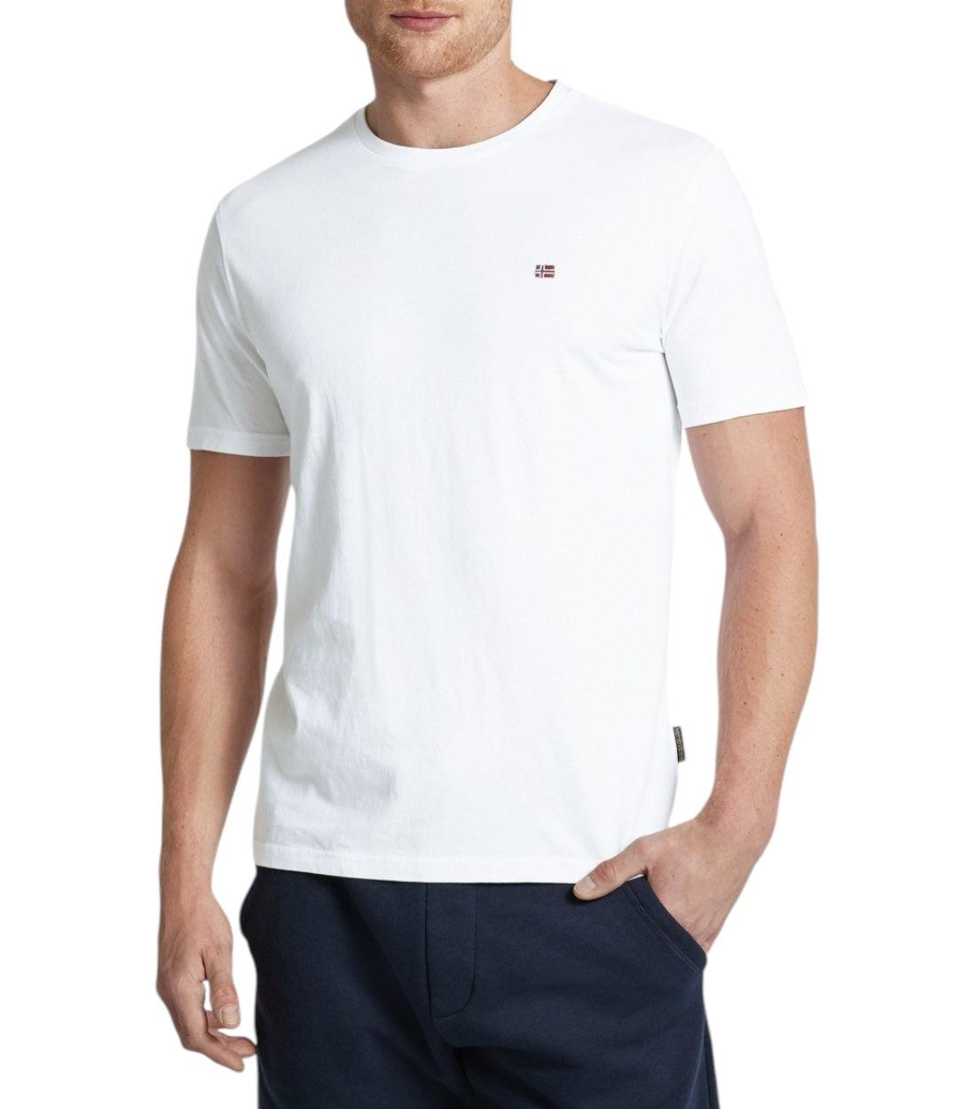 Napapijri Wit T-shirt Met Labelstitching Voor Heren