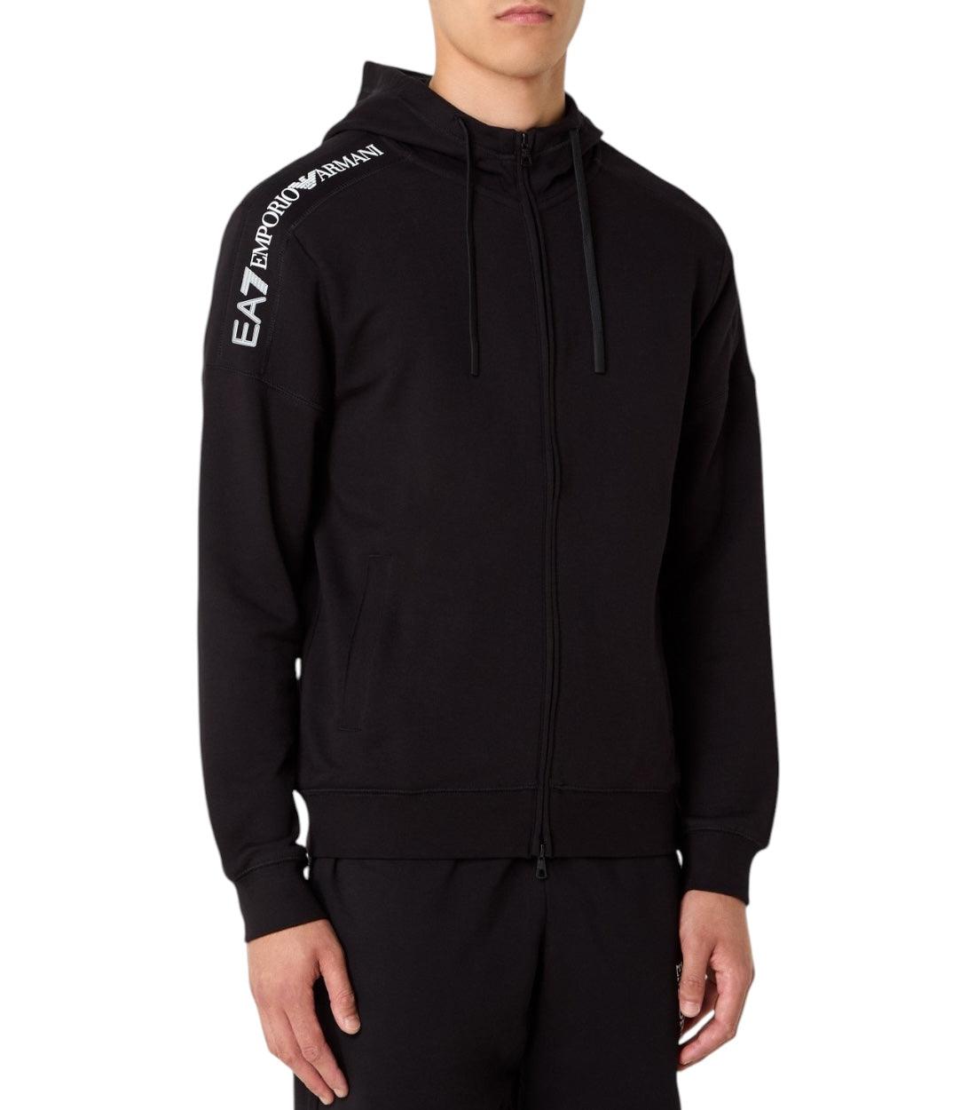 Ea7 Zwart Logo Series Zipped Hoodie