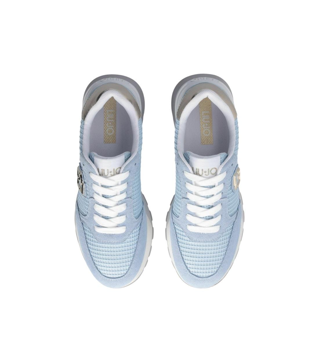 Liu Jo Lichtblauw Sneakers Met Suède Details