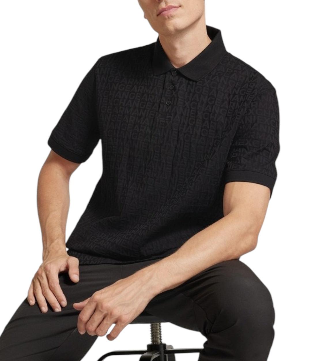 Armani Exchange Zwart Polo Top Met Logoprint