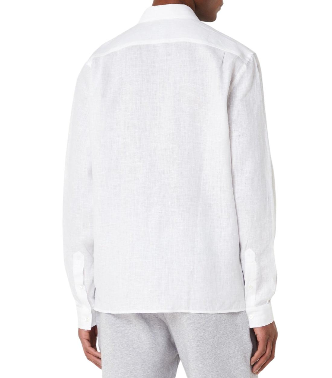 Lacoste Wit Regular fit Linnen Overhemd