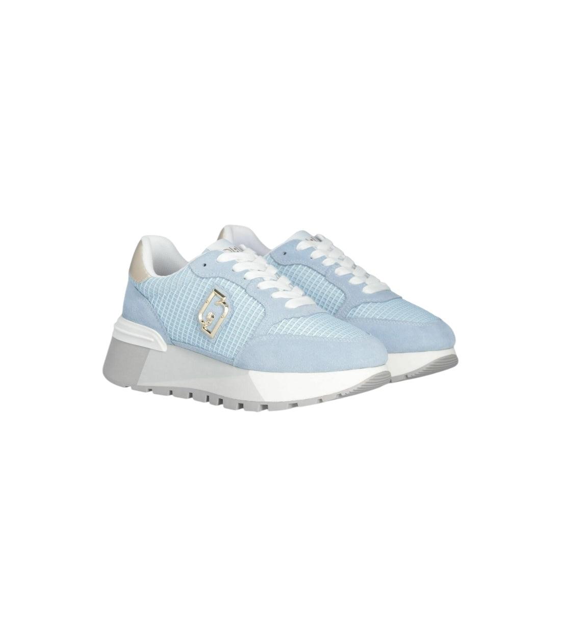 Liu Jo Lichtblauw Sneakers Met Suède Details