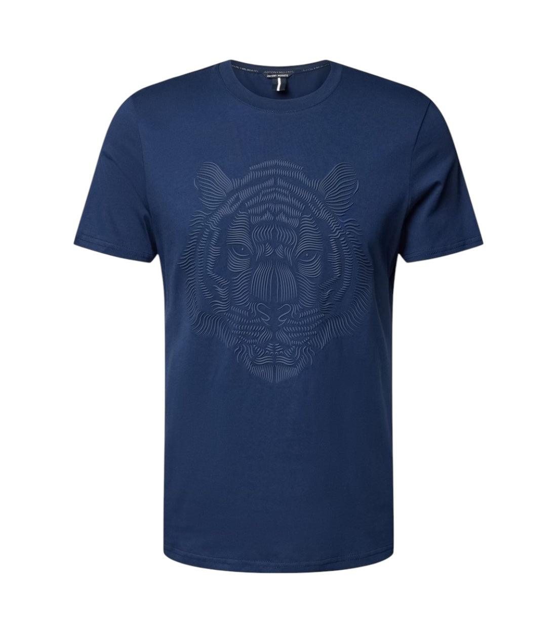 Antony Morato Blauw T-shirt Met Tijgerprint