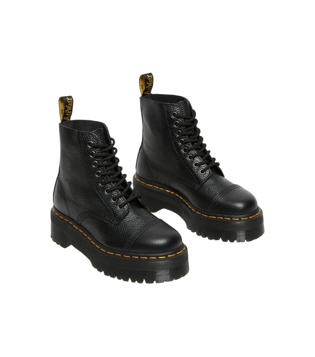 Dr. Martens Zwart Sinclair Nappa Leren Platform Laarzen