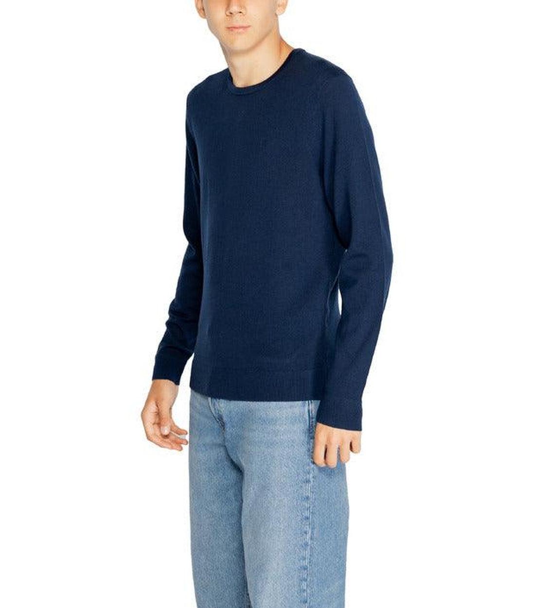 Calvin Klein Merino Crewneck Trui In Blauw