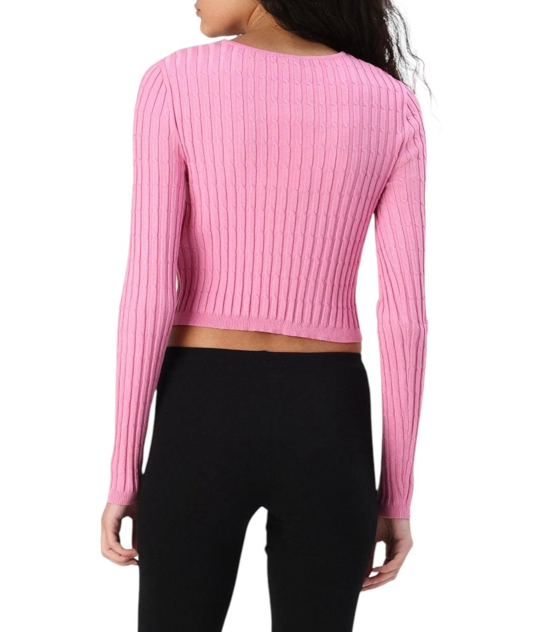 Only Roze Croptop met Lange Mouwen