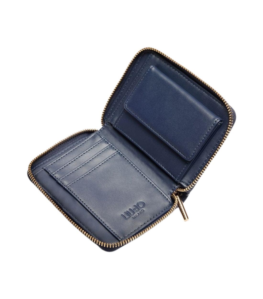 Liu Jo Blauw Denim Portemonnee Met Logo
