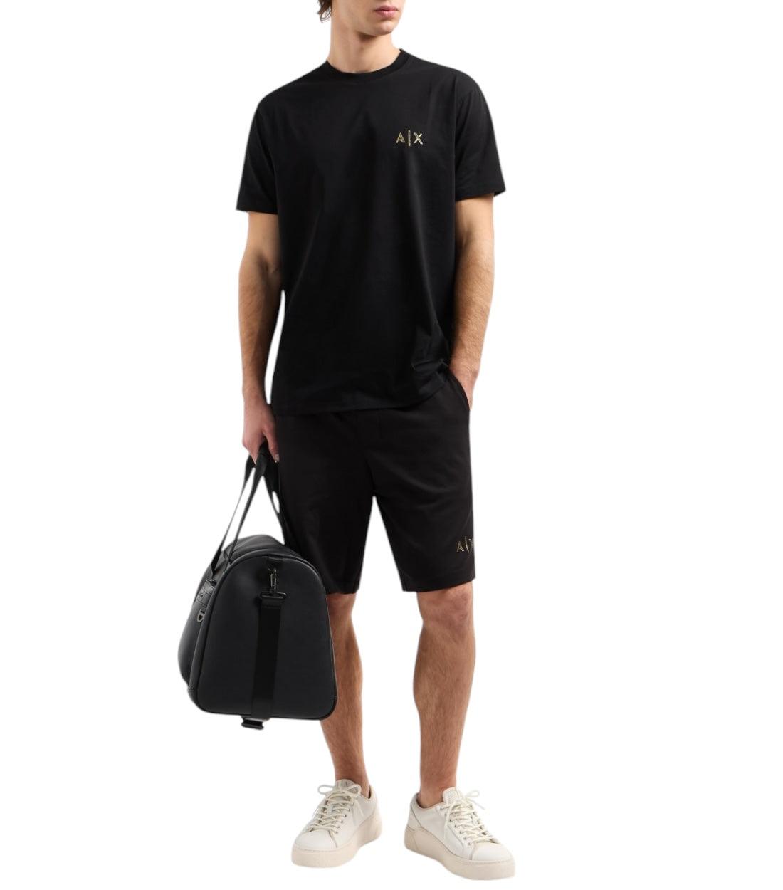 Armani Exchange Zwart Regular Fit T-shirt Met Blurred Logo Effect