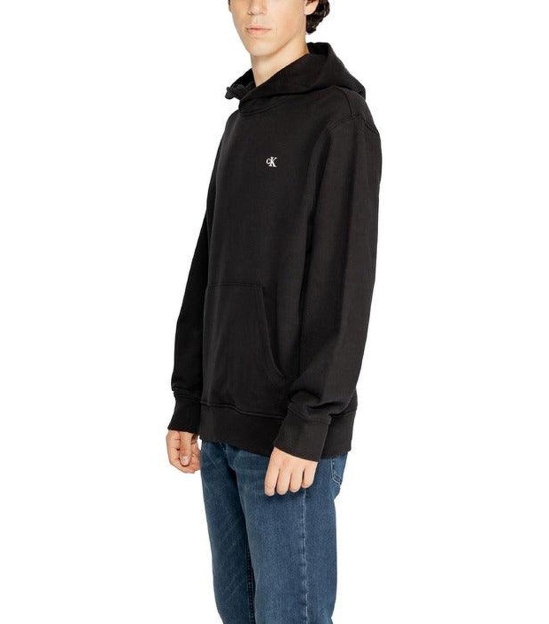 Calvin Klein Zwarte Hoodie Met Geborduurd Logo