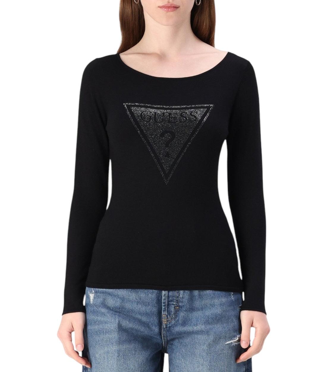 Guess Zwart TRIANGLE Logo Longsleeve