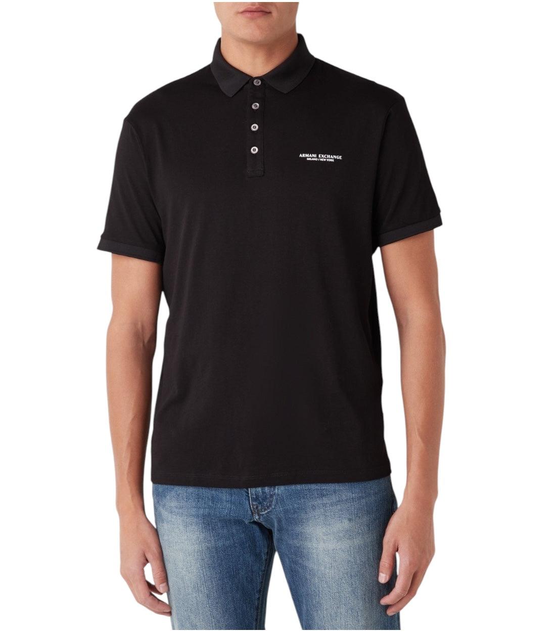 Armani Exchange Zwart Polo Top Met Logo
