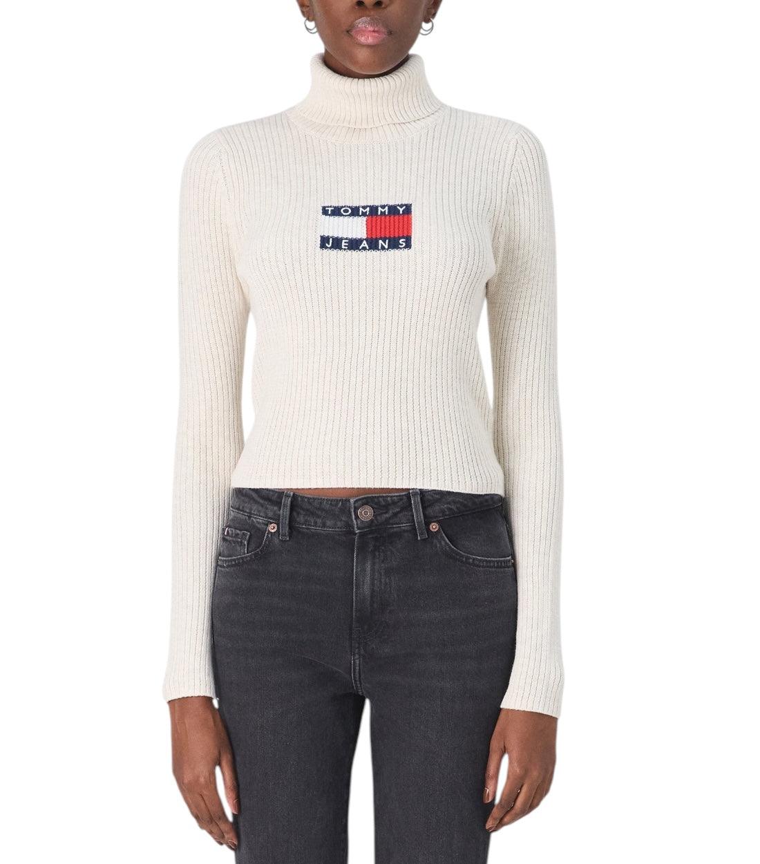 Tommy Hilfiger Beige Coltrui Met Logo