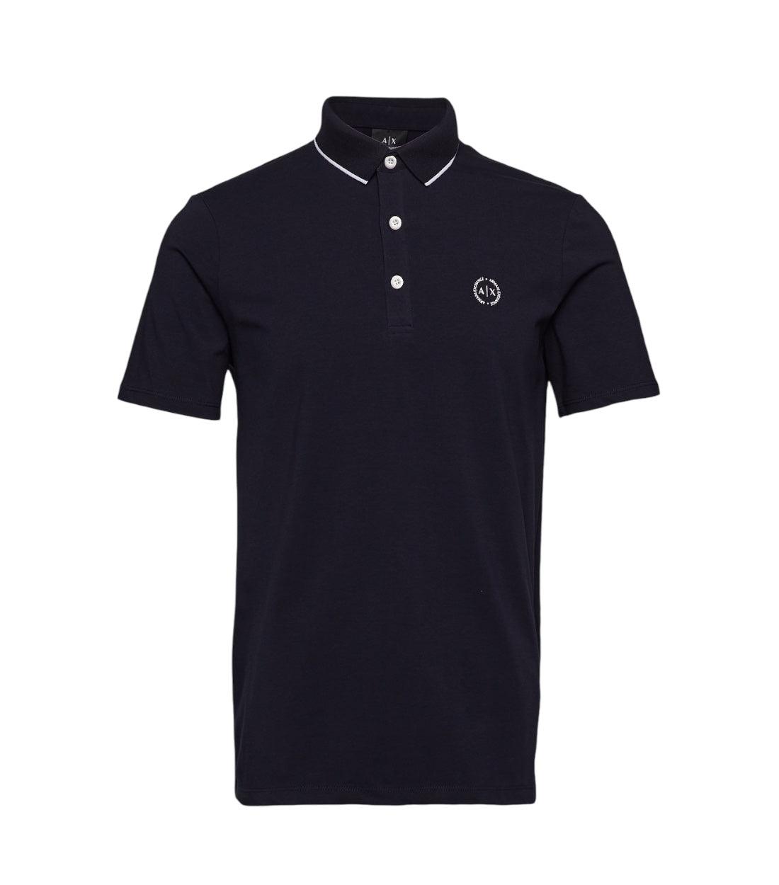 Armani Exchange Blauw Korte Mouw Polo Top Met Logo