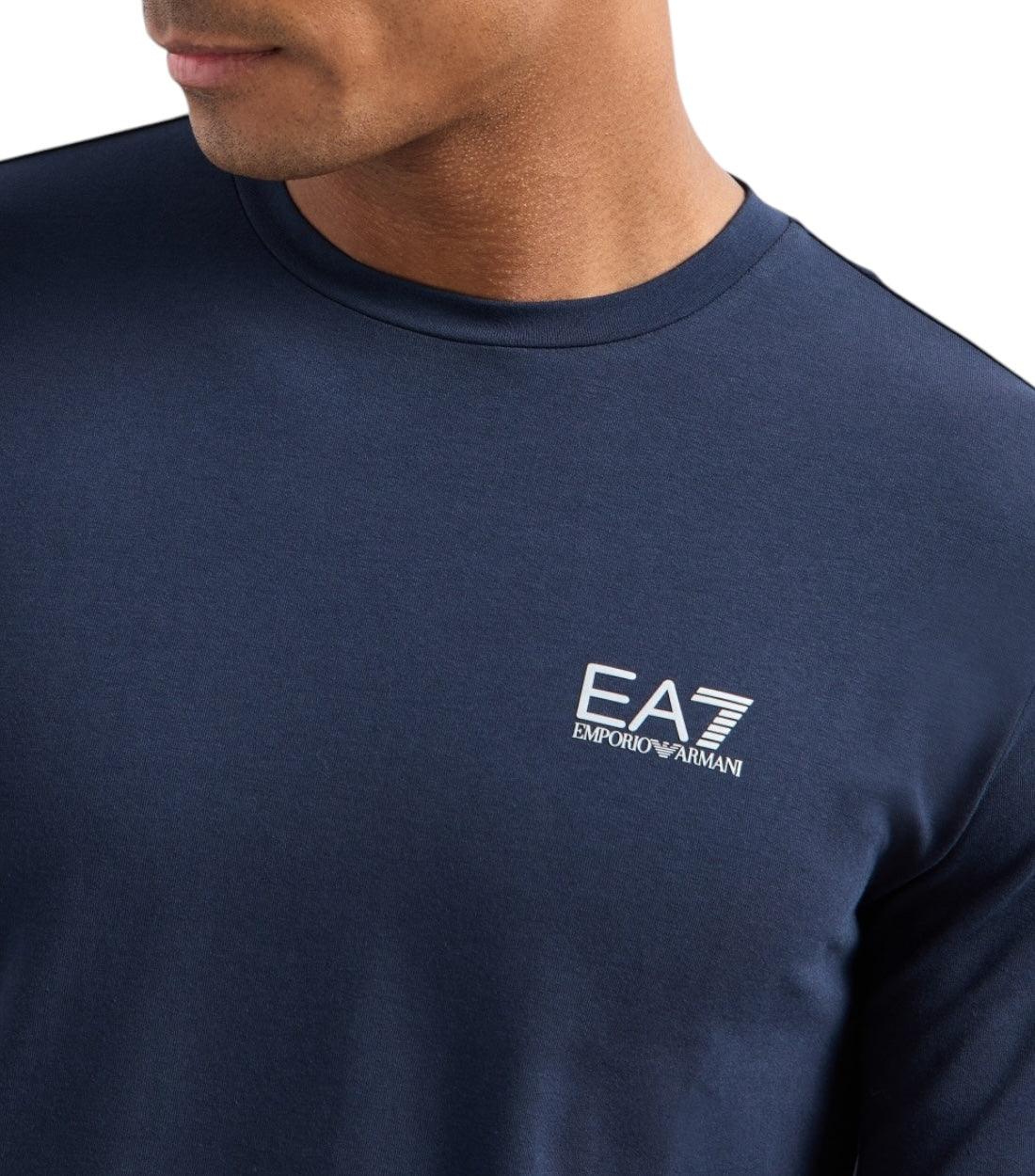 Ea7 Blauw Long-Sleeved Core Identity T-shirt