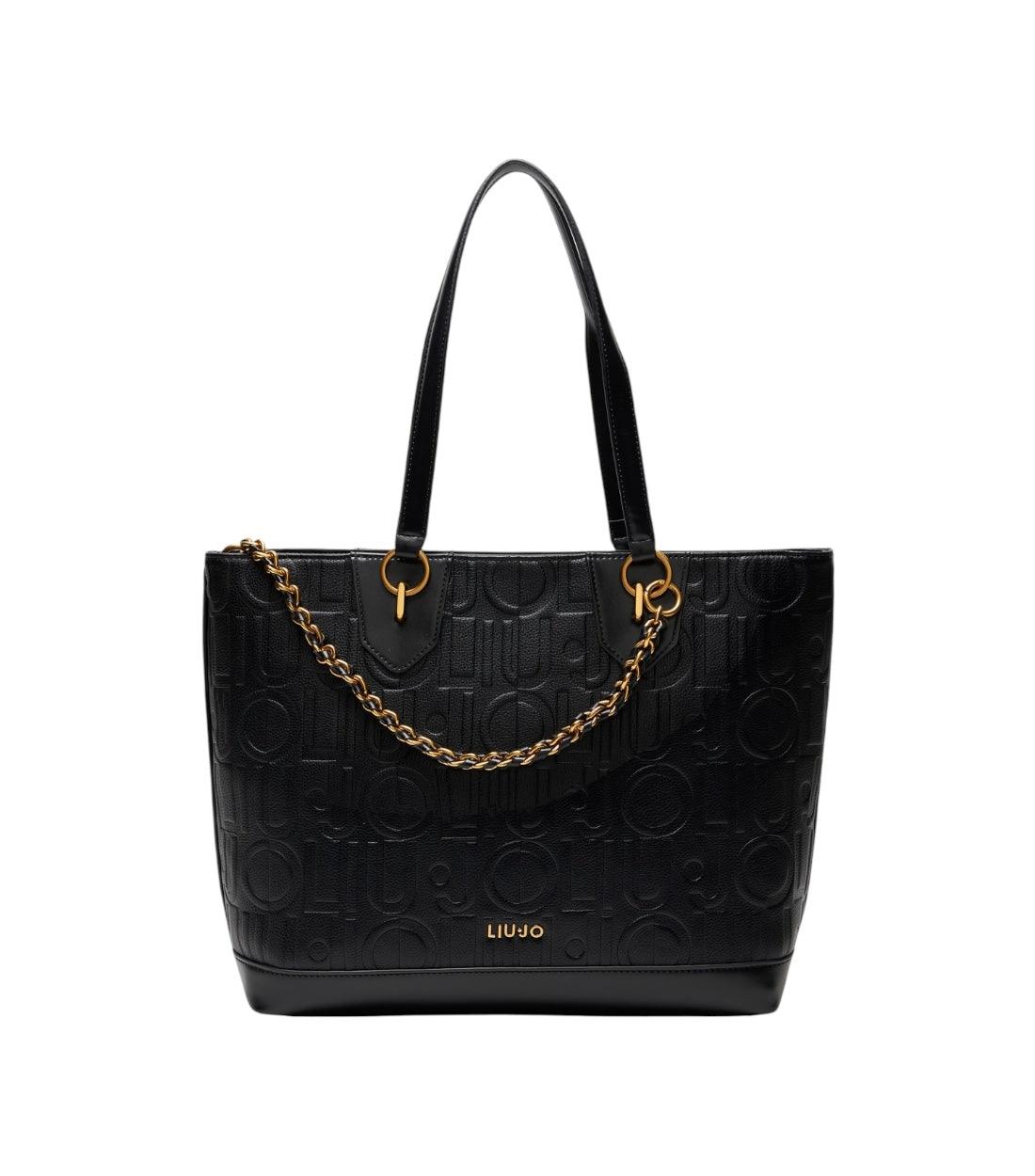 Liu Jo Zwart Shopper Tas Met Logo En Ketting