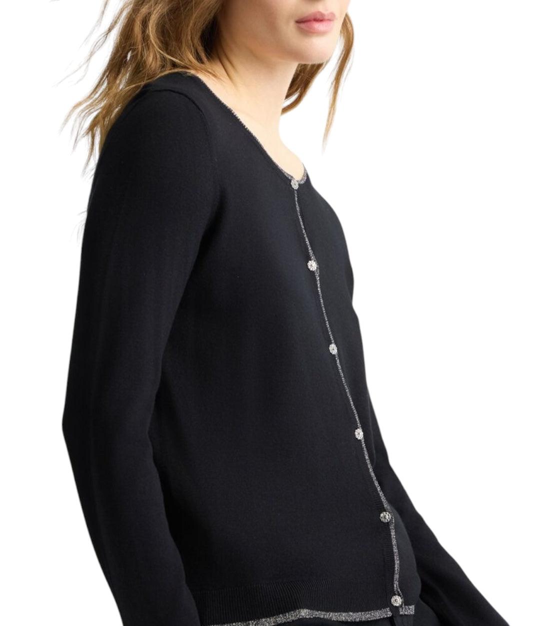 Liu Jo Zwart Vest Met Glitter Rand