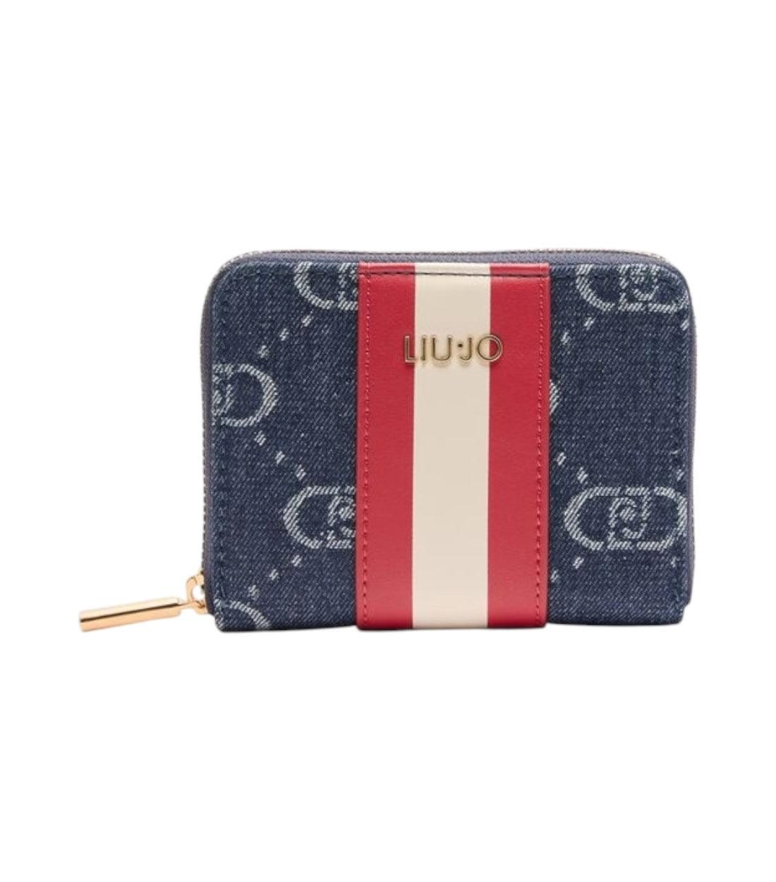 Liu Jo Blauw Denim Portemonnee Met Logo