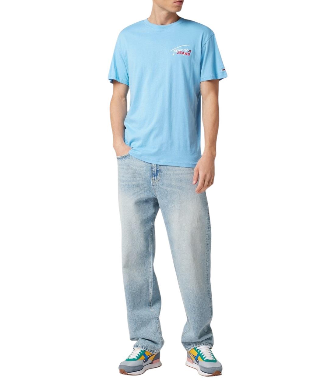 Tommy Hilfiger Jeans T-shirt Met Labelstitching In Lichtblauw