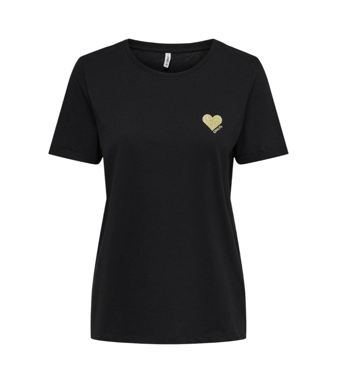 Only Zwart Oneck T-shirt
