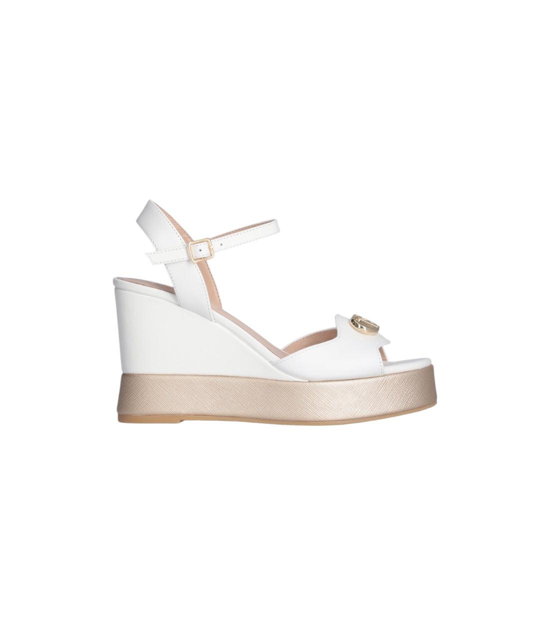 Liu Jo Wit Leren Sandalen Met Sleehak