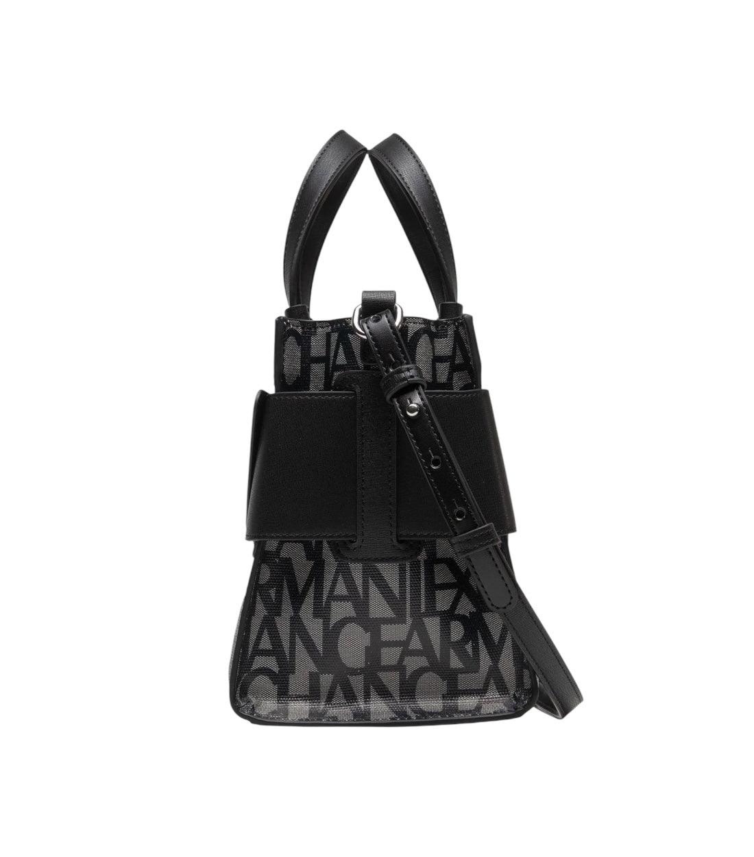 Armani Exchange Zwart All-over Logo Handtas