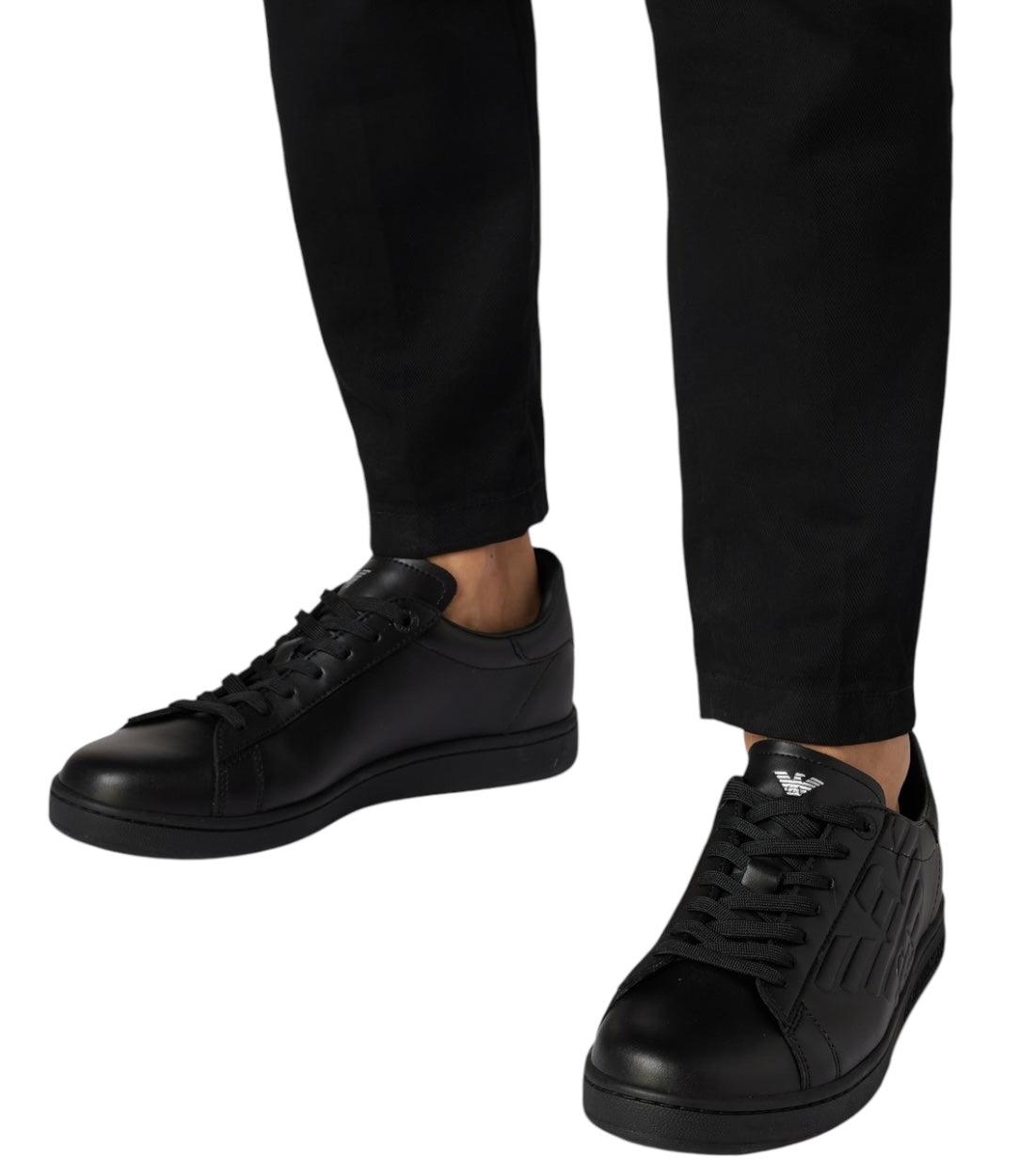 Ea7 Zwart Sneakers Met Labeldetails