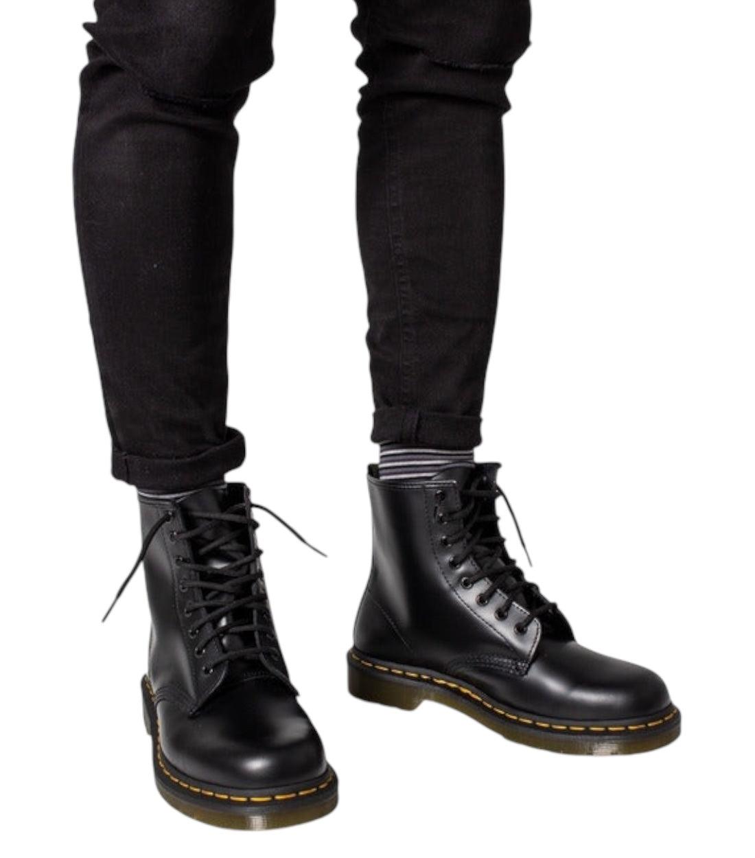 Dr. Martens Zwart Leren Smooth Platsform Laarzen