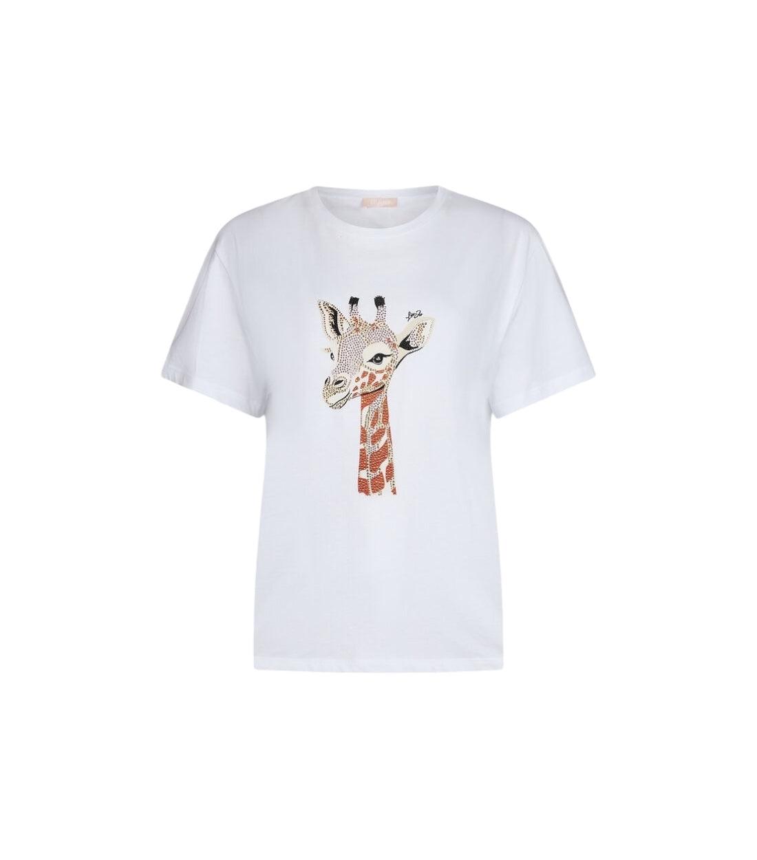 Liu Jo Wit T-shirt Met Giraffe Print