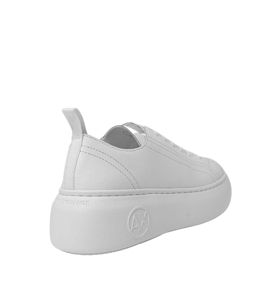 Armani Exchange Wit Plateau-sneakers Van Leermix