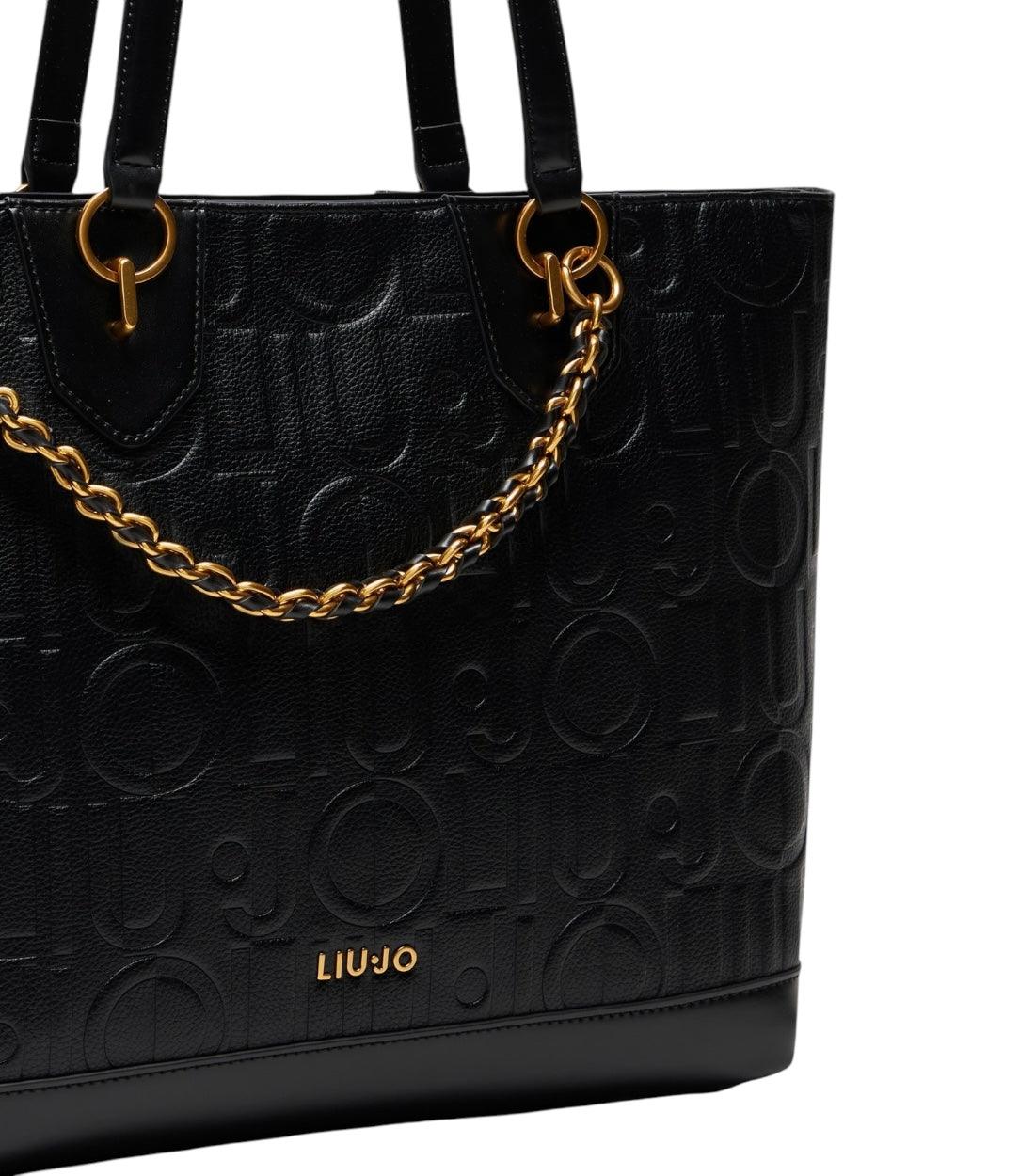 Liu Jo Zwart Shopper Tas Met Logo En Ketting