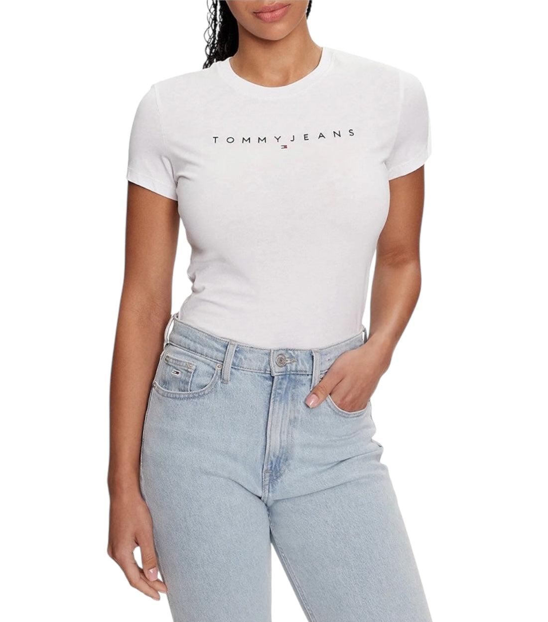 Tommy Hilfiger Jeans Wit Basic T-shirt Dames