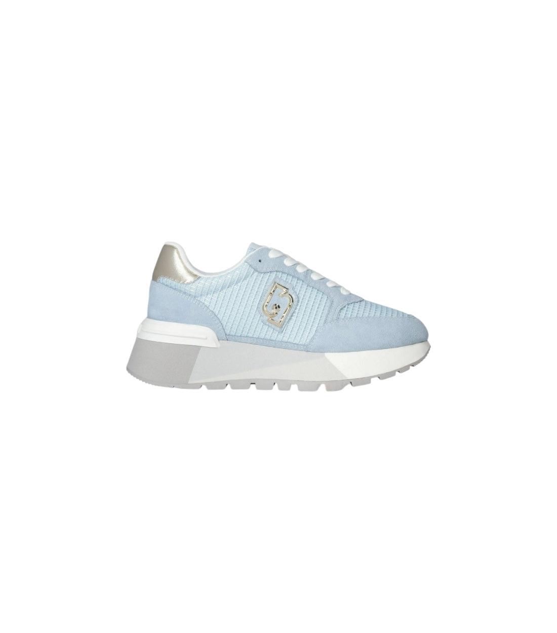 Liu Jo Lichtblauw Sneakers Met Suède Details