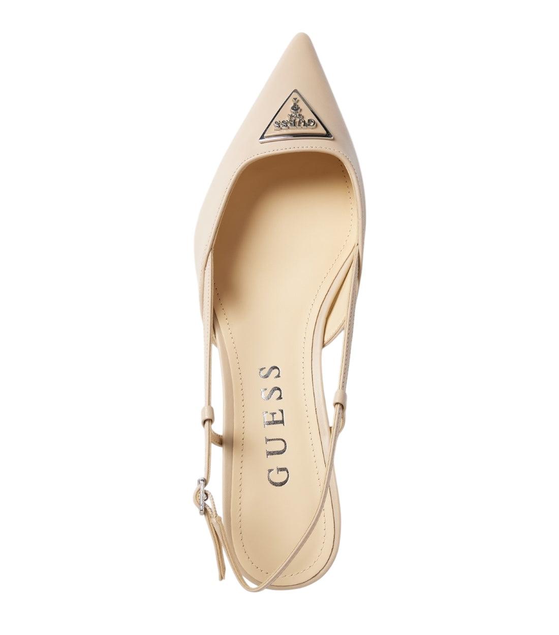 Guess Beige Jesson Leren Pumps Met Labelapplicatie