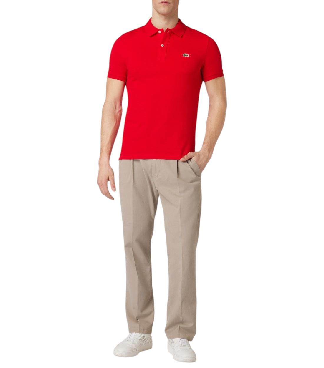 Lacoste Rood Polo Met Labelpatch