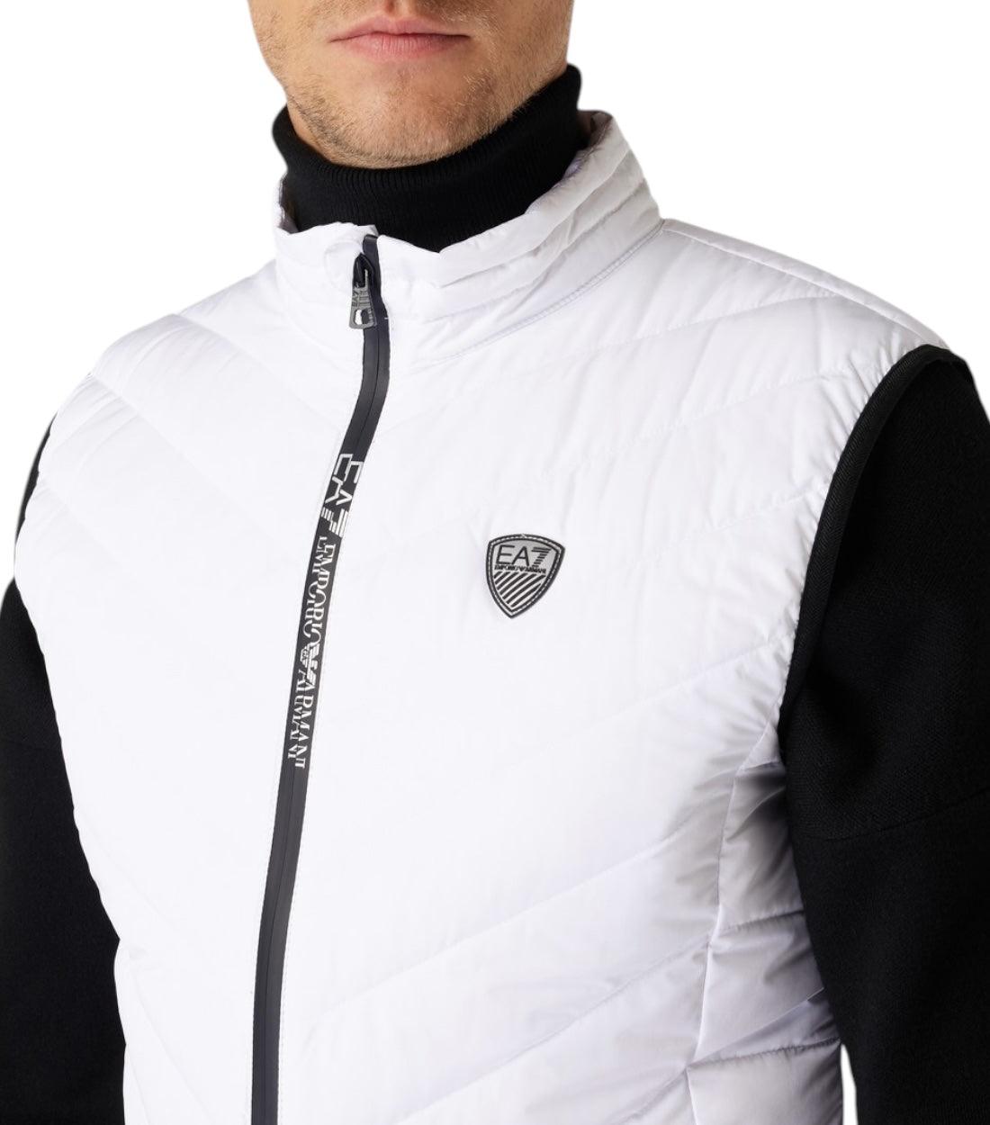 Ea7 Wit Bodywarmer Met Opstaande Kraag