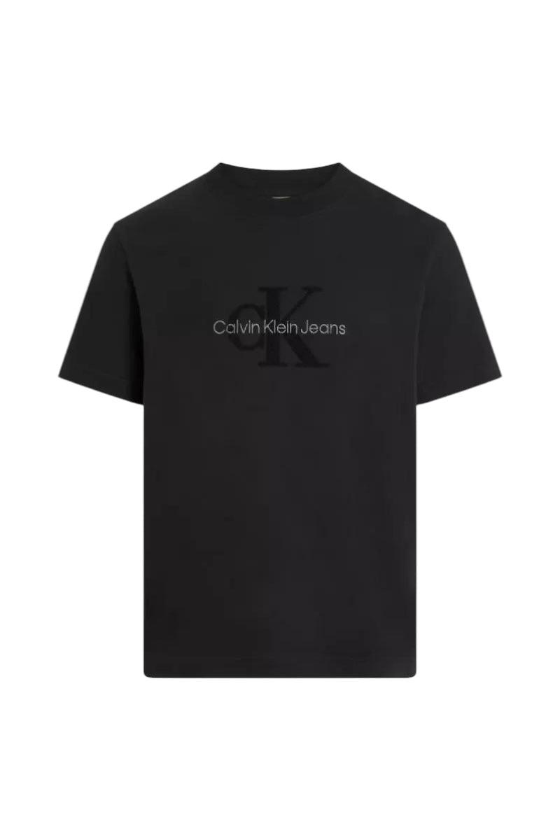 Calvin Klein Jeans Zwart Chenille T-shirt Met Logo