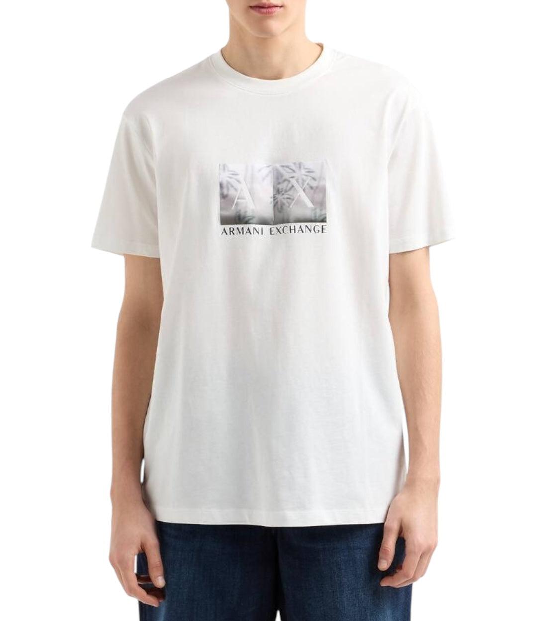 Armani Exchange Witte Basic T-shirt Met Print