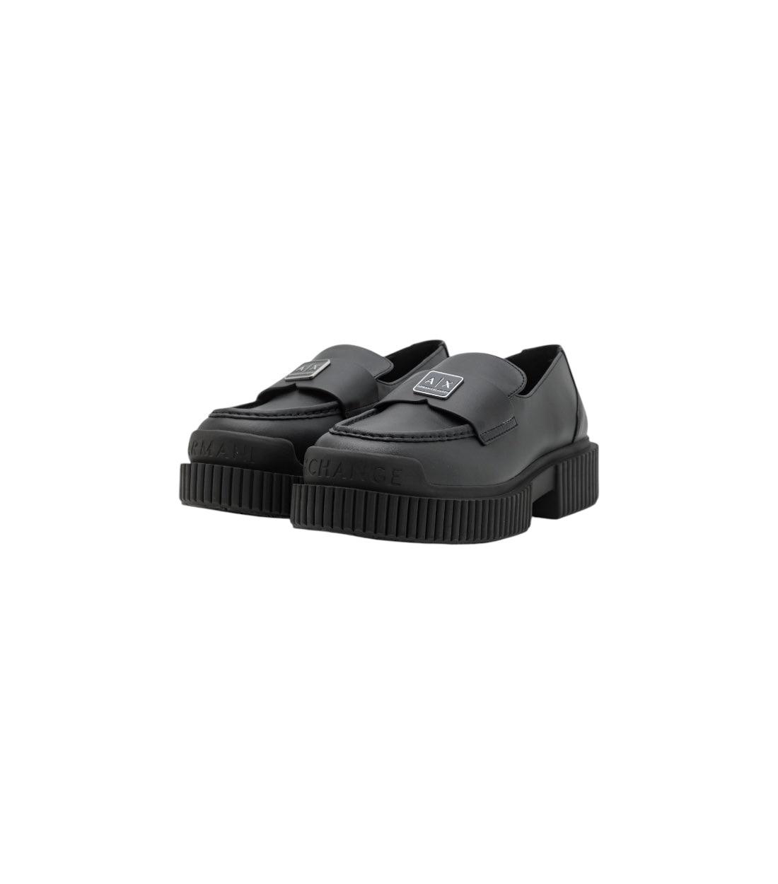 Armani Exchange Zwarte Loafers Met Hoge Zool